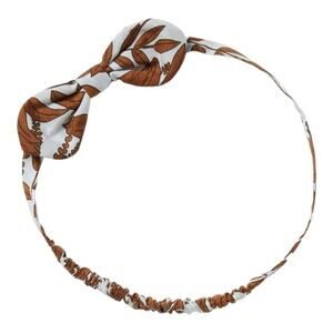 Janie and Jack Baby Vine Print Bow Headband Caramel Brown White Toddler Girl